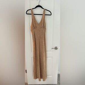 American Eagle Dress Silk Tan Cheetah Size Small